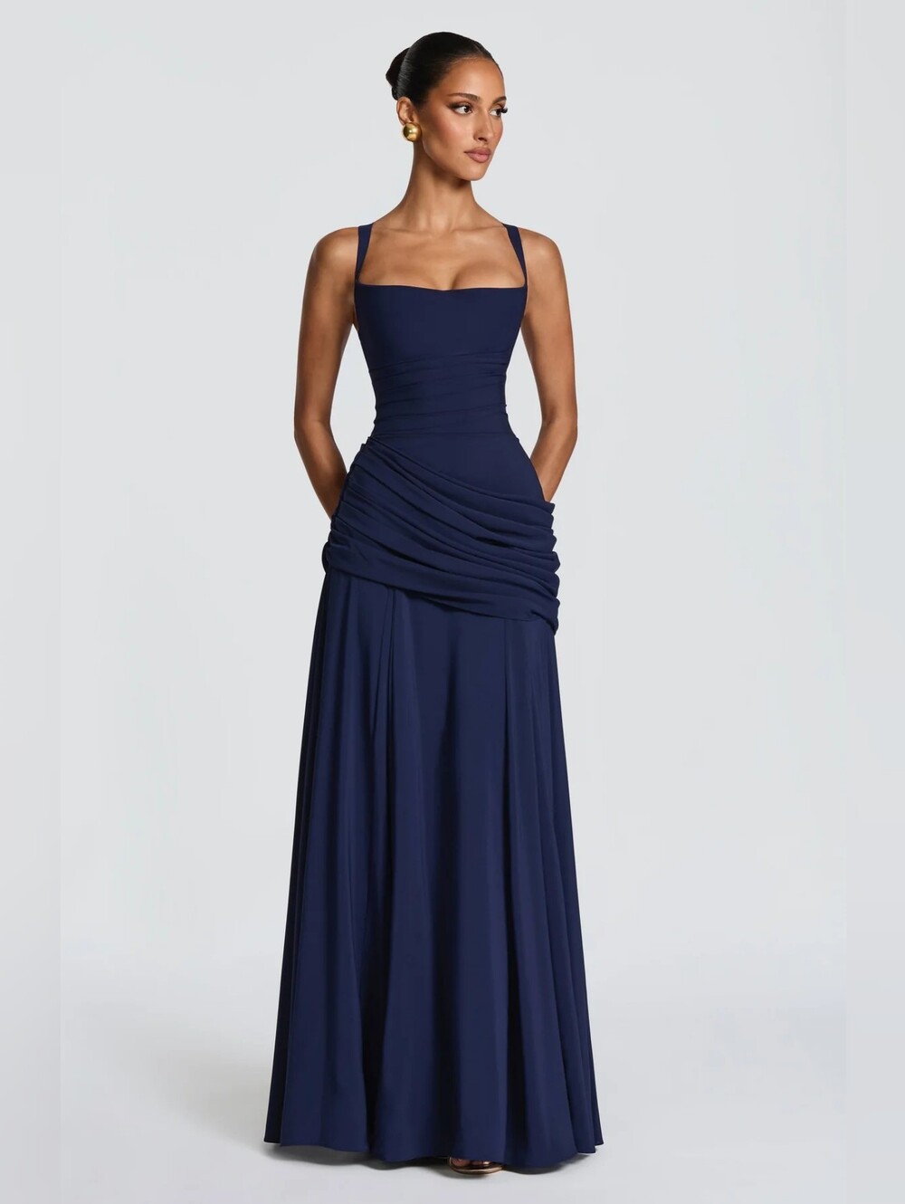 Vestido largo Sura - Azul marino Babyboo NWT $232